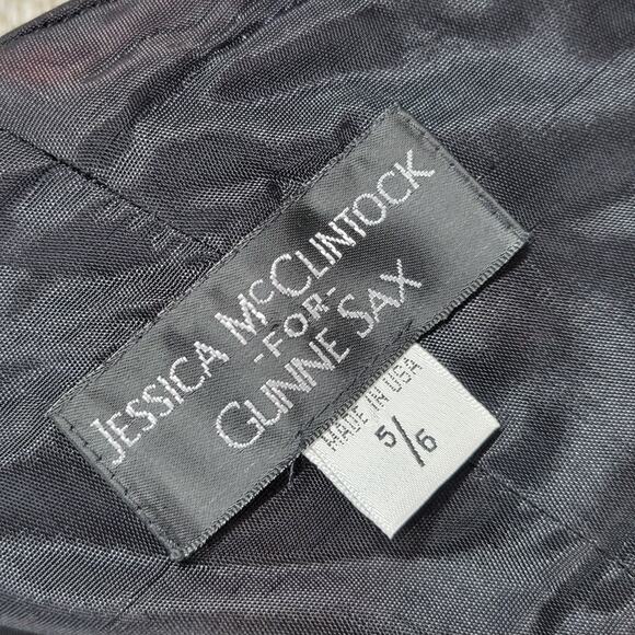 VTG Gunne Sax Jessica McClintock Gown 5/6 Black‎ Pink Satin Fairy Formal Dress - Picture 2 of 16